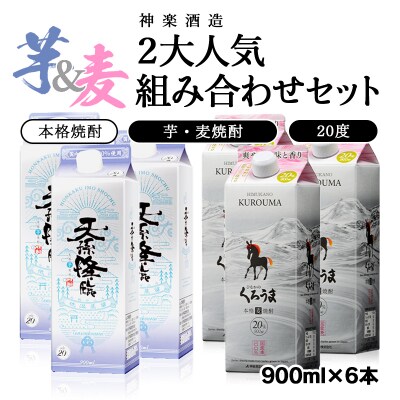 神楽酒造　2大人気組み合わせセット「くろうま」「天孫降臨」[2212]