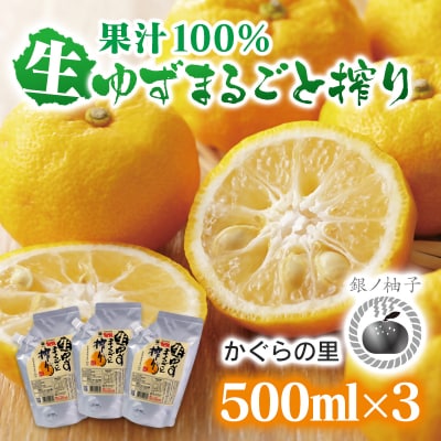 「銀の柚子」生ゆずまるごと搾りセット(保存料不使用)　かぐらの里[3194]