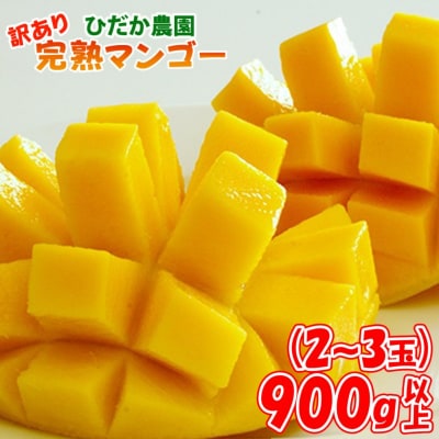 宮崎県西都市ひだか農園 訳あり完熟マンゴー2～3玉(約900g)【先行受付】[2095]