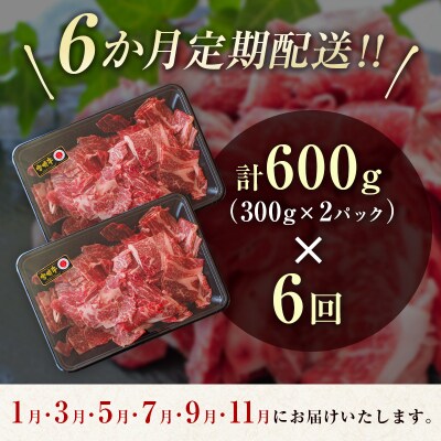 宮崎牛6回定期便 切り落とし600g×6回[2365]