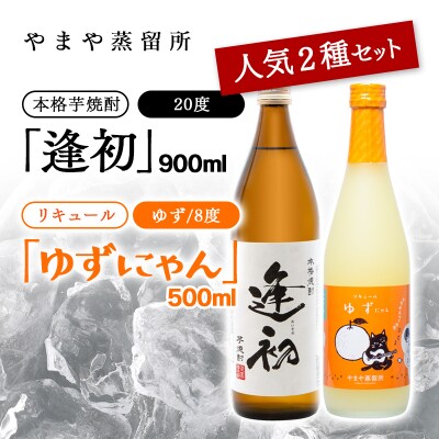 「やまや蒸留所」人気のお酒2本セット「逢初・ ゆずにゃん」焼酎/リキュール[2563]