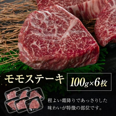 宮崎牛　赤身ステーキ600g(100g×6枚/宮崎牛モモ)A4ランク以上[2605]