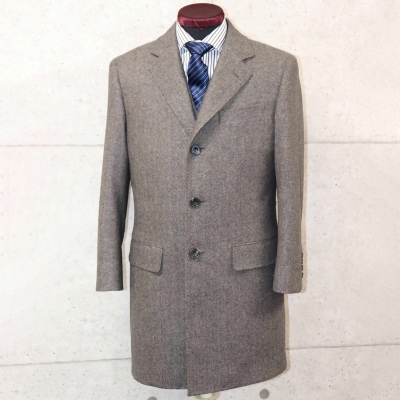 セミハンドメイドオーダーコート　イングランド製他ウール100%・カシミヤ混紡ウール生地[2596]