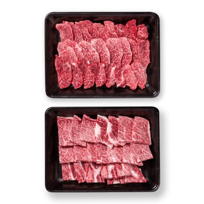 宮崎牛　カルビ焼肉2種800g(肩ロース&赤身)400g×2/A4等級以上　ya[2650]