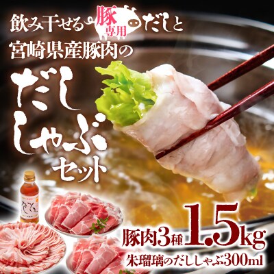 飲み干せるだし!宮崎県産豚肉のしゃぶしゃぶセット朱瑠璃/酒瑠璃[2848]
