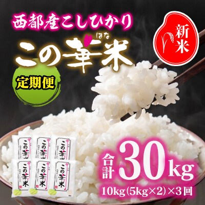令和8年産 新米こしひかり10kg(5kg×2)【3回定期便】『この華米』【先行受付】[2880]