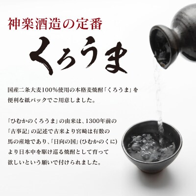 神楽酒造の定番焼酎 麦焼酎くろうま25度 1800ml×6本[2964]