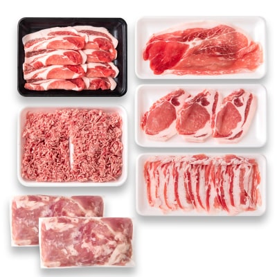 宮崎県産豚肉 6種バラエティ2kgセット小分けスライス/とんかつ/ミンチ等[2870]