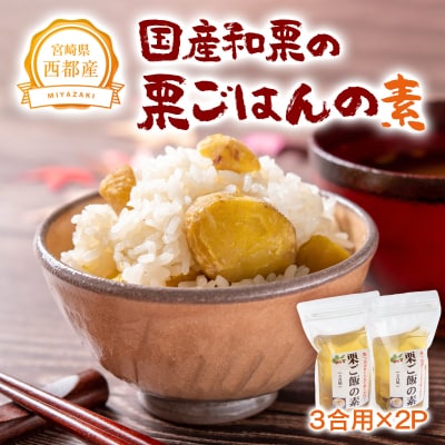 低温熟成栗使用!国産和栗の栗ごはんの素　3合用×2パック[2325]