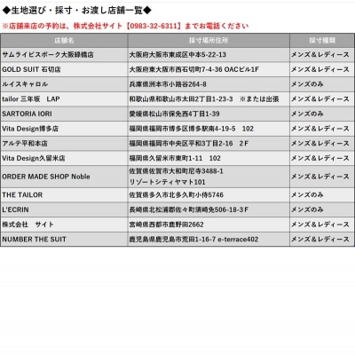 【メンズ&レディース】オーダースーツ等 お仕立て補助券 3万円分[3082]