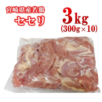 宮崎県産若鶏小肉(セセリ)3kg 小分け300g×10パック [2982]