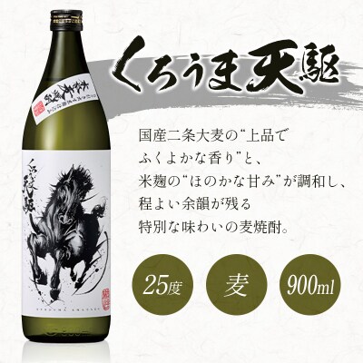 神楽酒造　くろうま天駆　麦焼酎3本セット25度900ml×3本[3183]
