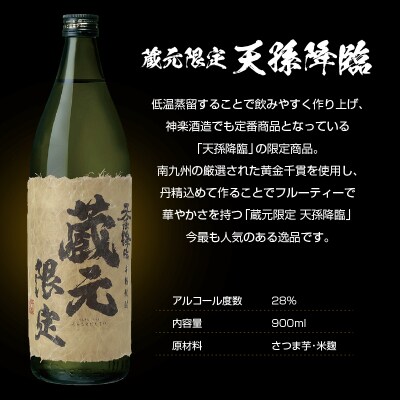 神楽酒造 本格焼酎 蔵元限定5合瓶「くろうま」「天孫降臨」「黒麹天孫降臨」飲み比べ[3185]