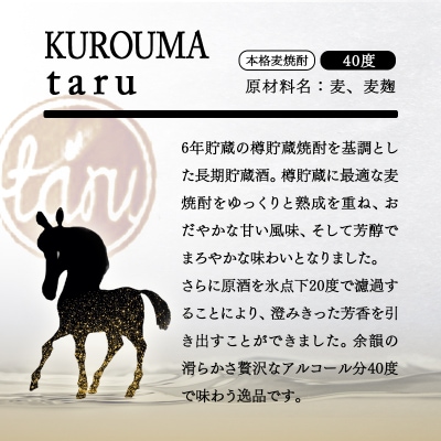 【父の日ギフト】本格麦焼酎KUROUMA taru 40度720ml神楽酒造/長期貯蔵酒[3090]