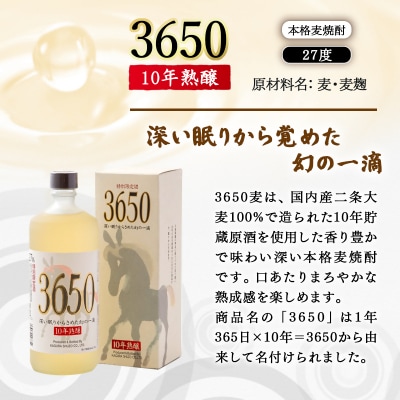 【10年熟醸】麦焼酎27度 神楽酒造「3650」720ml[3144]