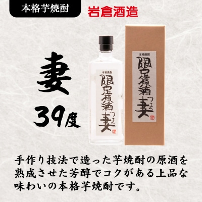 『岩倉酒造』妻・妻原酒720ml25度39度飲み比べセット(販売店限定芋焼酎)[3149]
