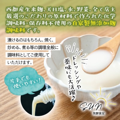 『麹調味料詰め合わせA』塩麹・醤油麹・生姜麹・にんにく麹 180ml×4 発酵食堂SUN[3253]