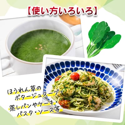 [冷凍]宮崎県産ほうれん草ポーション1kg(500g×2袋)裏ごし離乳食介護食にも[3267]