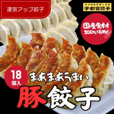 宇都宮餃子 運気アップ餃子　まあまあウマイ餃子18個　保存料不使用
