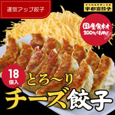 宇都宮餃子 運気アップ餃子　チーズ鶏餃子18個　保存料不使用