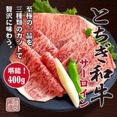 とちぎ和牛サーロイン 3種カット(ステーキ・焼肉・しゃぶしゃぶ) 計400g