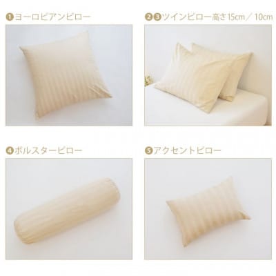 東京ラグジュアリーホテルピロー　シャンパンベージュ　ホテル仕様の枕&カバー(計10点)