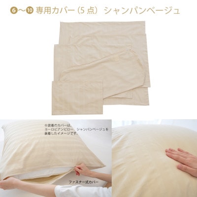 東京ラグジュアリーホテルピロー　シャンパンベージュ　ホテル仕様の枕&カバー(計10点)