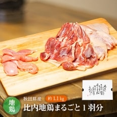 秋田県産比内地鶏まるごと1羽分　約1.1kg