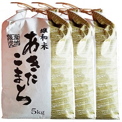 2020年4月発送開始『定期便』秋田市雄和産あきたこまち清流米 精米15kg 全12回