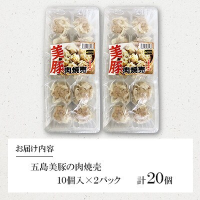 【毎月定期便】五島産美豚使用!美豚の肉焼売　2パック(各10個入)全3回