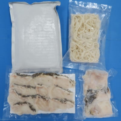 五島産 養殖クエ鍋セット 4人前 五島うどん(冷凍)付