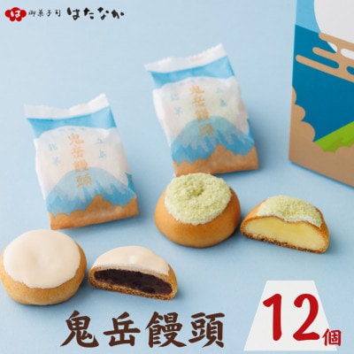 【毎月定期便】鬼岳饅頭1箱(12個入り)【御菓子司はたなか】全3回