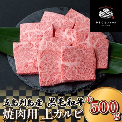 【山口Farm】五島列島産黒毛和牛 焼肉用 上カルビ(約500g)