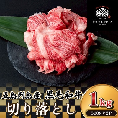 【山口Farm】長崎五島列島産 黒毛和牛切り落とし 1kg(500g×2P)