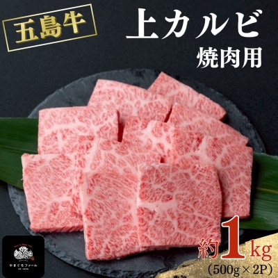五島牛!上カルビ　焼肉用　1kg(500g×2P)【山口Farm】