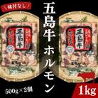 【毎月定期便】幻の五島牛ホルモン(味付なし)500g×2 計1kg全3回