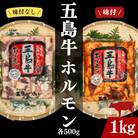 【毎月定期便】幻の五島牛ホルモン(味付なし・味付き)500g×2 計1kg全6回
