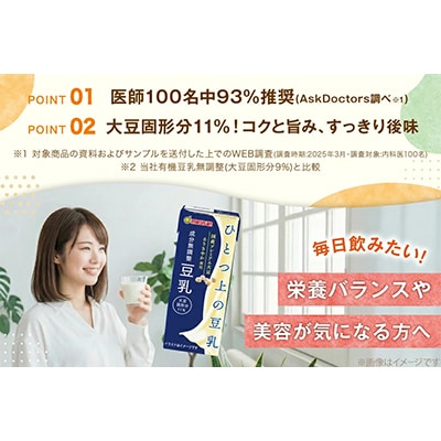 ひとつ上の豆乳　成分無調整　200ml×24本×2ケース　計48本