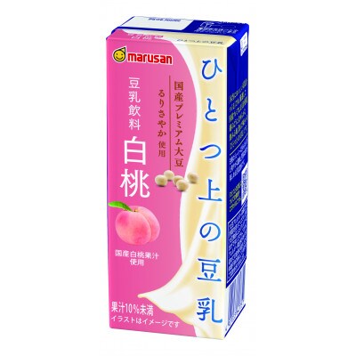 ひとつ上の豆乳　豆乳飲料　白桃　200ml×24本×2ケース　計48本