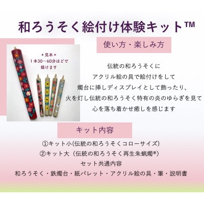 国内産ハゼの実蝋を100%使用〈伝統工芸品　和ろうそく〉絵付け体験キットTM小(丸型) 全工程手作り