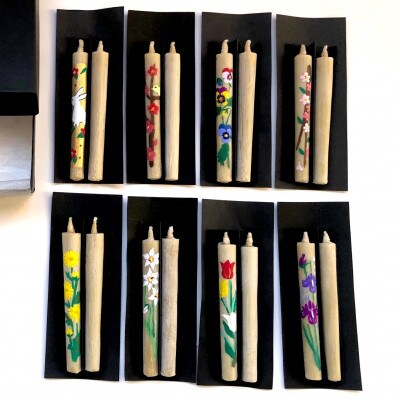 国内産ハゼの実蝋を100%使用 【岡崎手描き絵ろうそく】コロー絵入り2本3セット(詰め合わせ)