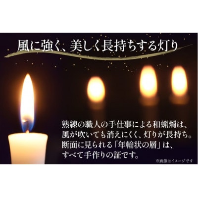 国内産ハゼの実蝋100%使用　【12ヶ月セット】岡崎手描き絵ろうそくイカリ型4匁　季節の花(黒箱入)