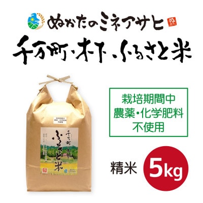 〈ぬかたのミネアサヒ〉千万町・木下 ふるさと米(精米)5kg 【栽培期間中 農薬・化学肥料 不使用】