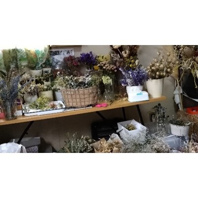 ドライフラワーバスケット(グレー)　四季折々の花を詰めて