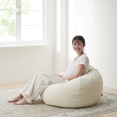 ハナロロ ビーズクッション オニオンソファ170リットル レザーカバーセット アイボリー お礼品詳細 ふるさと納税なら さとふる