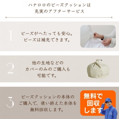 ハナロロのビーズクッション ポトラ60リットル ニットカバー付(アルクグリーン)