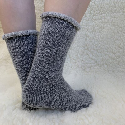 ウール屋が作ったウィンターソックス(グレー) 　サイズ:22.5～24.5cm