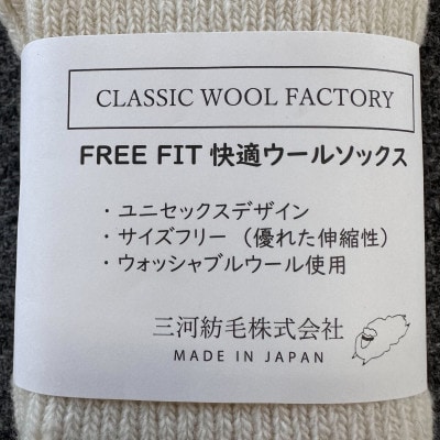 FREE FIT 快適ウールソックス (アイボリー) サイズ:22～27cm