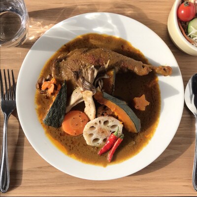 【食卓が騒然】骨付きモモ丸ごと1本!ビジュアル系チキンカレー/六ツ美のあの肉カレー辛口(5個セット)