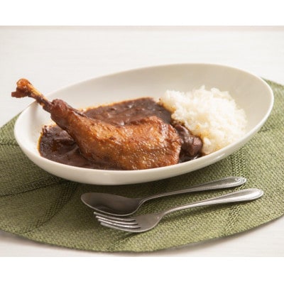 【六ツ美のあの肉カレー&萬歳】骨付きモモ1本入りチキンカレー&復古米/大正浪漫グルメセット(中辛) | ふるさと納税のお礼品